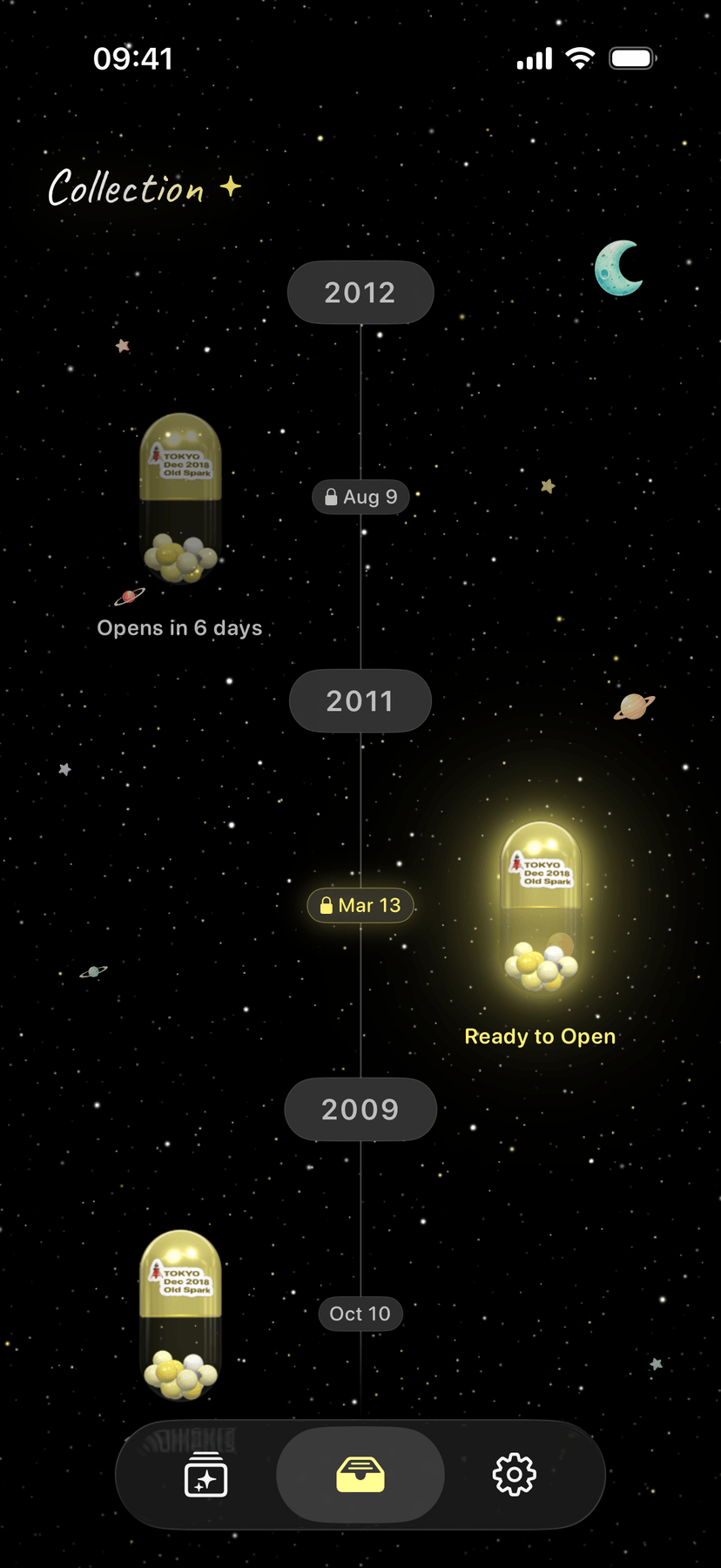 MemoDrop collection timeline